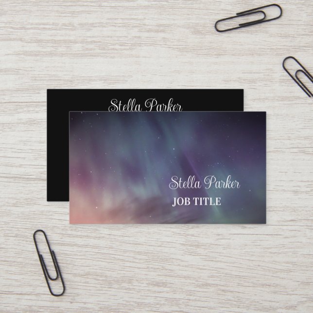 Northern Lights Aurora Borealis Business Card (Front/Back In Situ)