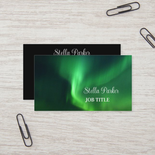 Northern Lights Aurora Borealis Business Card (Front/Back In Situ)