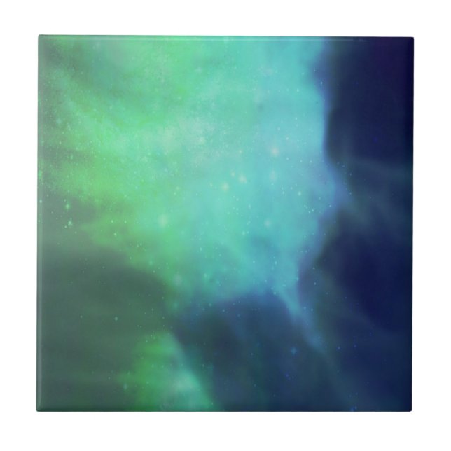 Northern Lights / Aurora Borealis Ceramic Tile (Front)