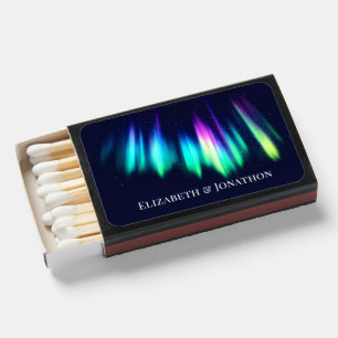 Northern Lights Aurora Borealis Custom Wedding Matchboxes