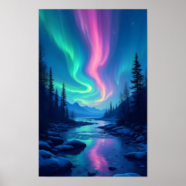 Northern Lights Aurora Borealis Framed Art (Front)