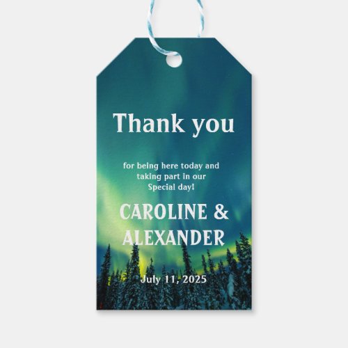 Northern Lights Aurora Borealis Night Sky Wedding  Gift Tags