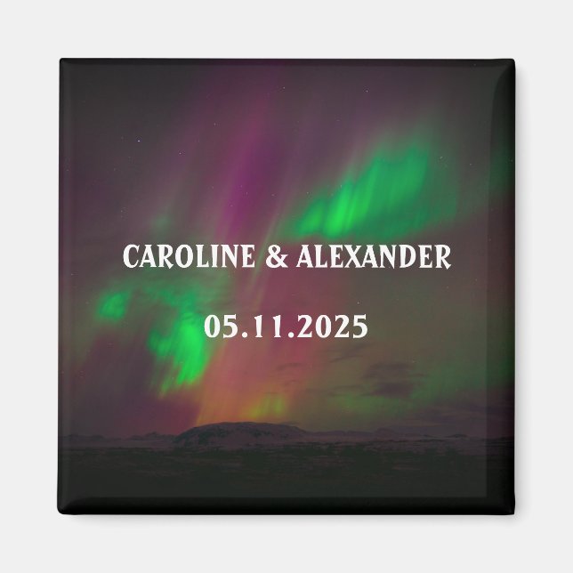 Northern Lights Aurora Borealis Night Sky Wedding  Magnet (Front)