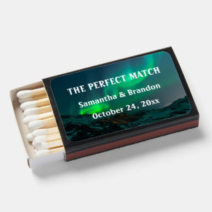 Northern Lights Aurora Borealis Night Sky Wedding Matchboxes