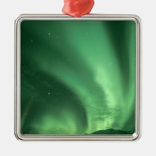 Northern lights Aurora borealis over foothills Metal Ornament