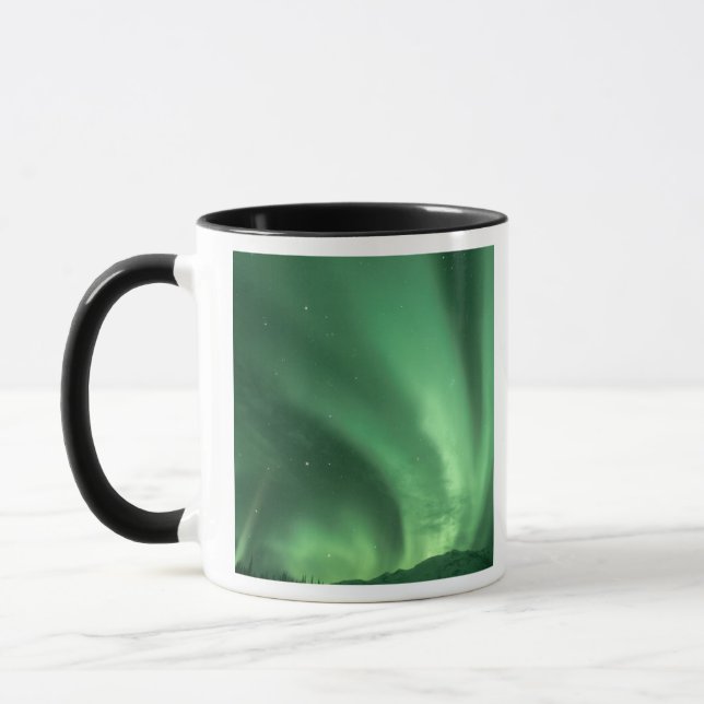 Northern lights, Aurora borealis, over foothills Mug (Left)