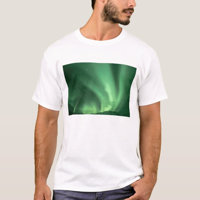 Northern lights, Aurora borealis, over foothills T-Shirt (Front)