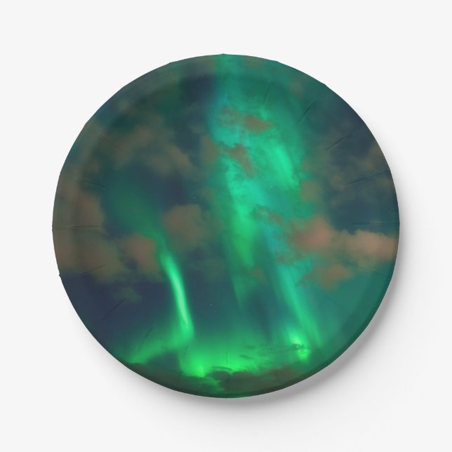 Northern Lights, Aurora Borealis Paper Plates (Front)
