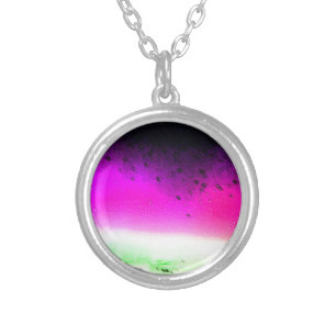 Northern Lights Aurora Borealis Sky Night Nature Silver Plated Necklace