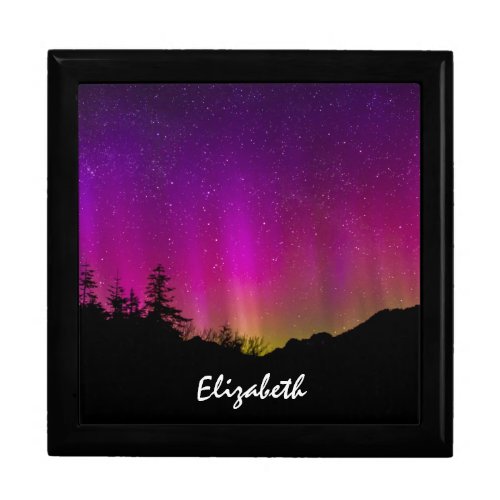 Northern Lights Aurora Borealis Starry Night Sky Jewelry Box