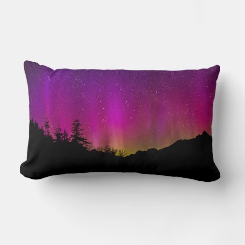 Northern Lights Aurora Borealis Starry Night Sky Lumbar Pillow