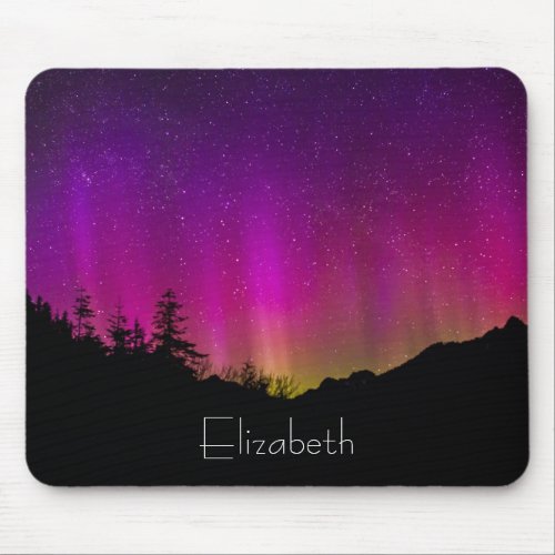 Northern Lights Aurora Borealis Starry Night Sky Mouse Pad