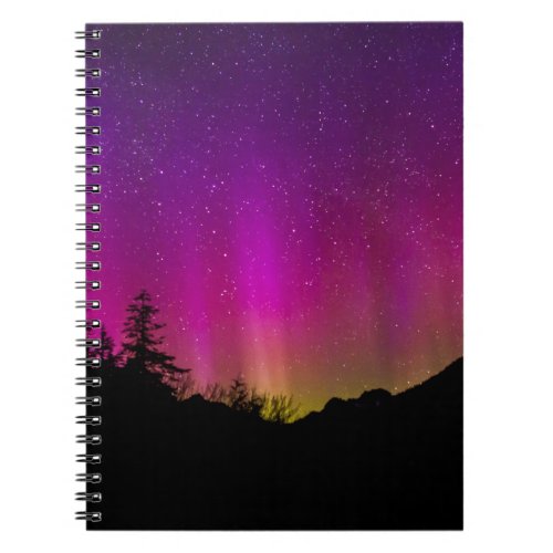 Northern Lights Aurora Borealis Starry Night Sky Notebook