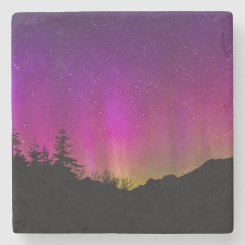 Northern Lights Aurora Borealis Starry Night Sky Stone Coaster