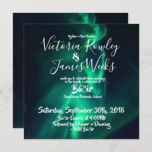 Northern Lights / Aurora Borealis Wedding Invitation
