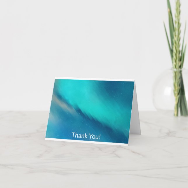 Northern Lights Aurora Letterpress Thank You Card (Front)