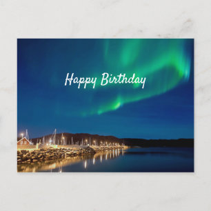 Northern Lights Birthday Postcard