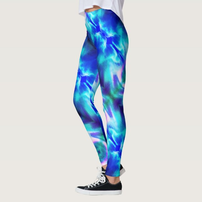 Northern Lights Blue Green - Leggings (Left)