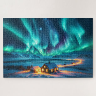 Northern Lights - Breathtaking Scenic Landscape Jigsaw Puzzle