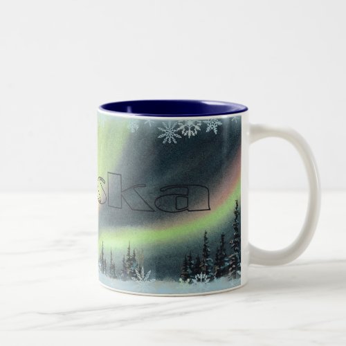 NORTHERN LIGHTS by SHARON SHARPE Two_Tone Coffee Mug