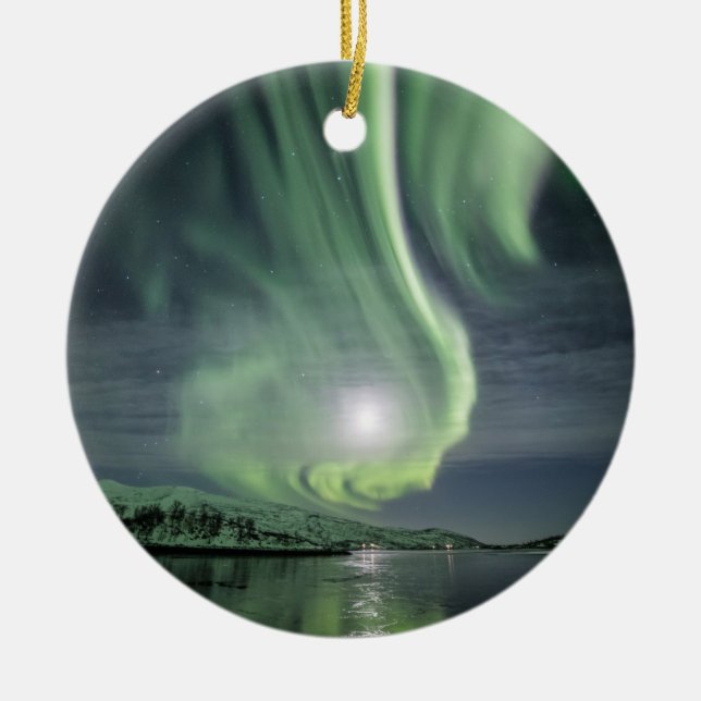 Northern Lights Ceramic Ornament (Front)