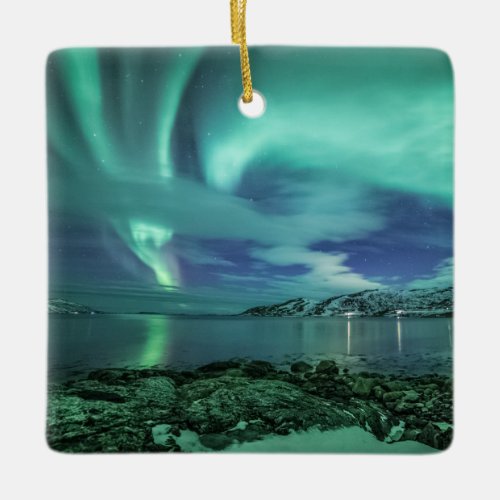 Northern Lights Ceramic Ornament