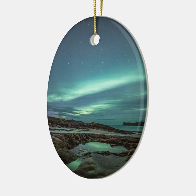 Northern Lights Ceramic Ornament (Left)