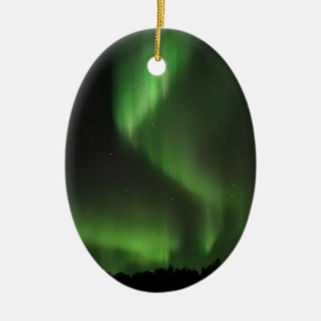 Northern Lights Ceramic Ornament (Front)