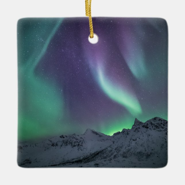 Northern Lights Ceramic Ornament (Front)