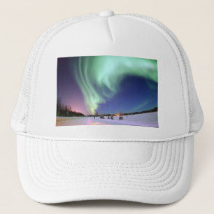 Northern Lights Chic Ribbon Of Lights Jade Glow Trucker Hat