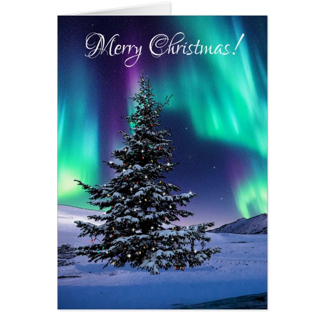 Northern Lights Christmas - 5" x 7" Art Card (Front)