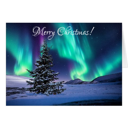 Northern Lights Christmas _ 5 x 7 Art Card