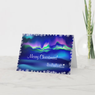 Northern lights Christmas felicitation Holiday Card