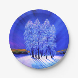 Northern Lights Christmas Paper Plates