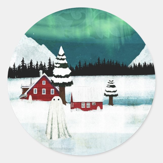northern Lights Classic Round Sticker (Front)