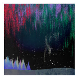 Northern Lights Contemporary Landscape Acrylic Print