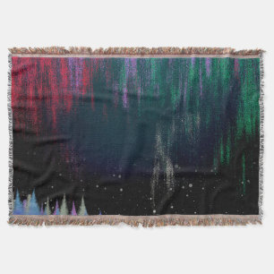 Northern Lights Contemporary Landscape Throw Blanket