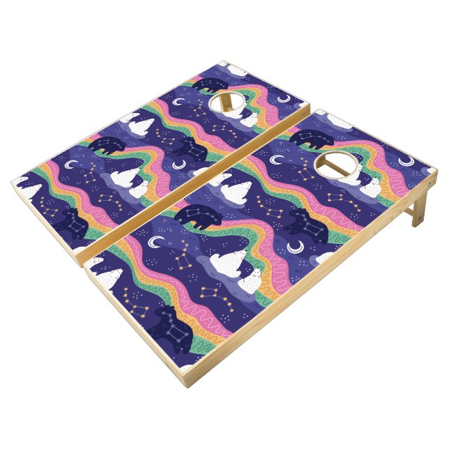 Northern Lights Cornhole Set (Angled)