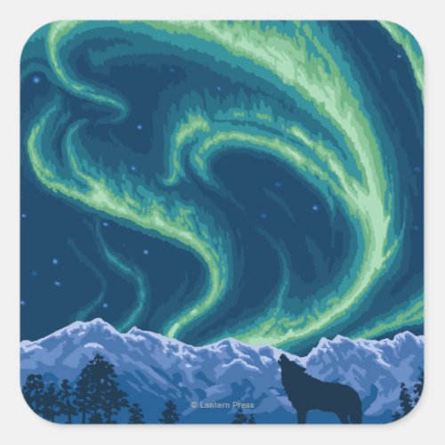 Northern Lights _ Denali National Park Alaska Square Sticker