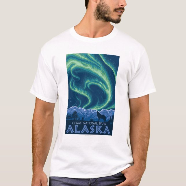Northern Lights - Denali National Park, Alaska T-Shirt (Front)