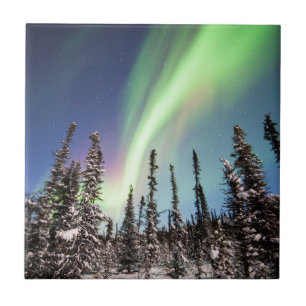 Northern Lights Denali National Park Ceramic Tile