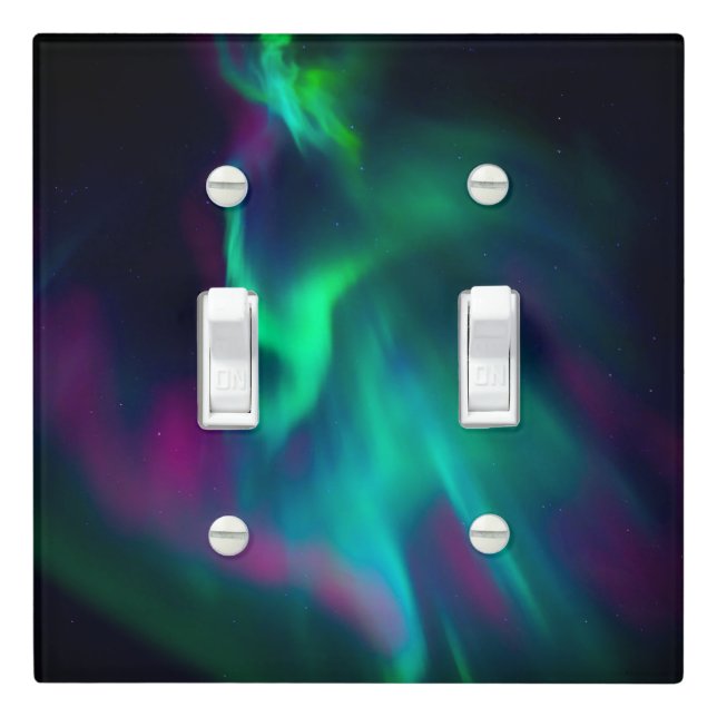 Northern Lights - Double Light Switch Cover (In Situ)