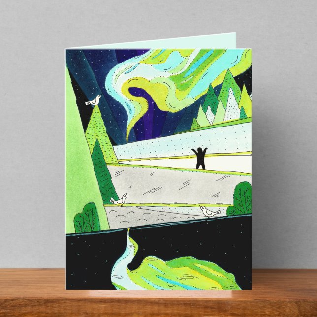 Northern Lights Drawing Blank Card (Creator Uploaded)