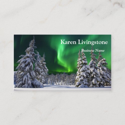 Northern lights during winter  business card