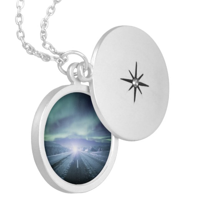 Northern Lights Finland Locket Necklace (Front Left)