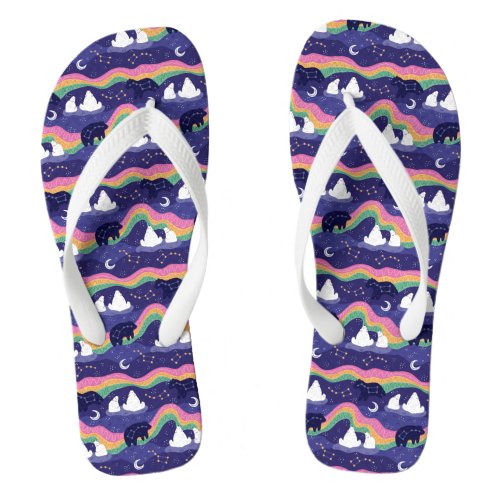 Northern Lights Flip Flops