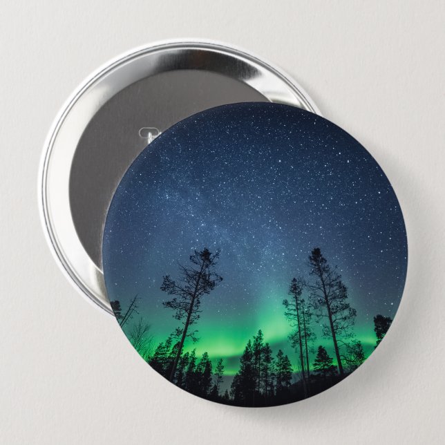 Northern Lights Forest Button (Front & Back)