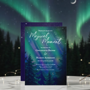 Northern Lights Forrest Magical Moment Wedding  Invitation