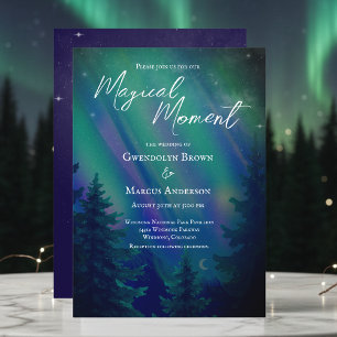 Northern Lights Forrest Magical Moment Wedding  Invitation
