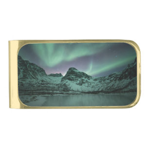 Northern Lights Gold Finish Money Clip